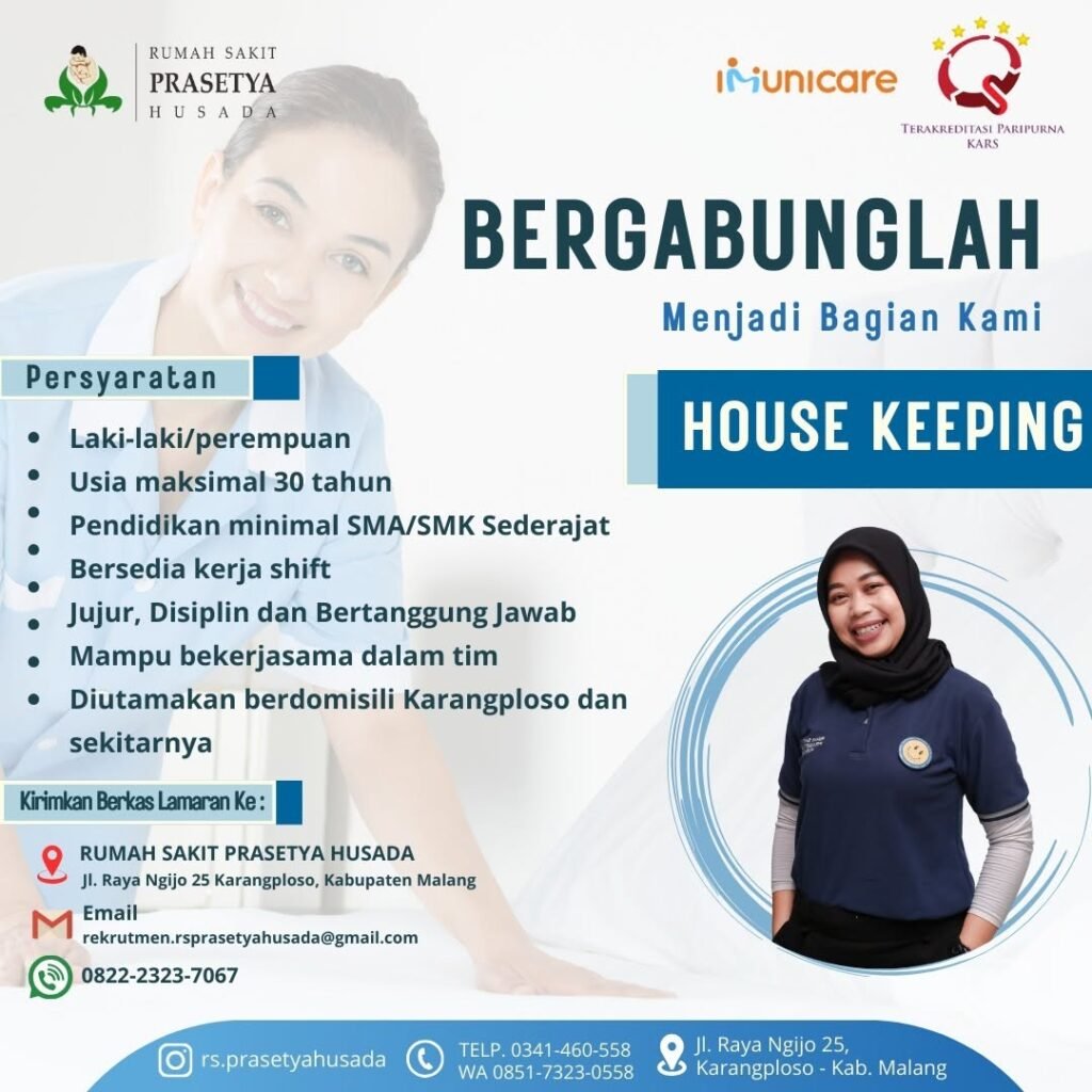 Lowongan Pekerjaan : House Keeping